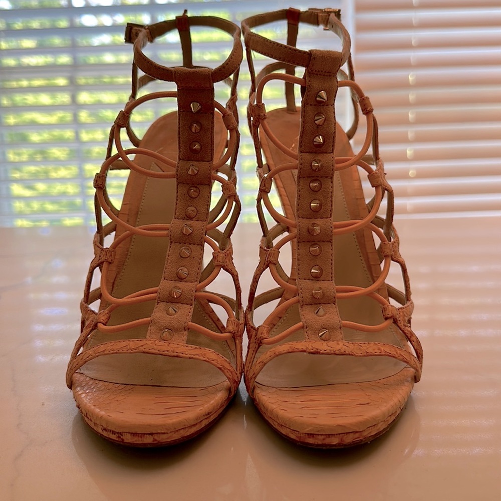 Brian Atwood coral heels